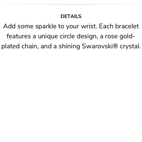 New Adore Organic Circle Rose Gold Bracelet with Swarovski Crystal - Picture 4 of 11